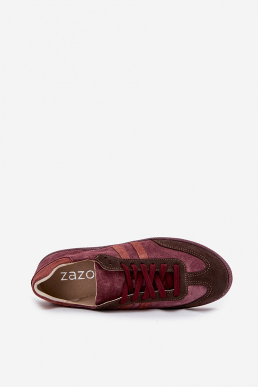 Sametised naiste madalad tossud Zazoo N1068 burgundia