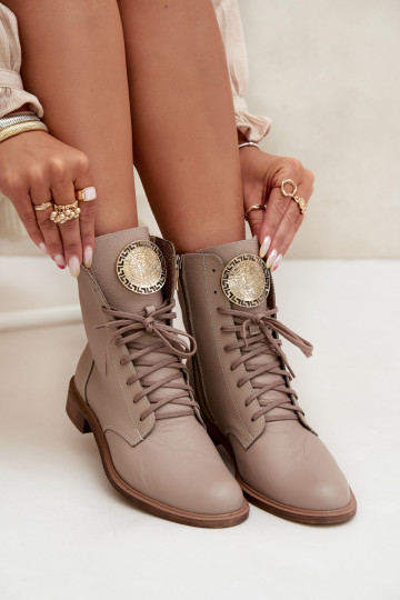 naiste saapad  laiade nööridega Ze Kuldset värvim Detalem Zazoo 3084 beeži värvi