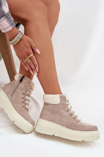 seemisnakhsed nööpidega lumesaapad  soojad saapad platvormiga Vinceza 95354 beeži värvi