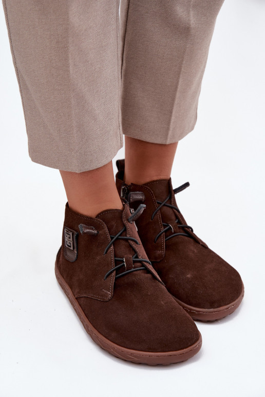 seemisnakhsed jalatsid Barefoot   Detalem Zazoo 30072 Czekoladowe