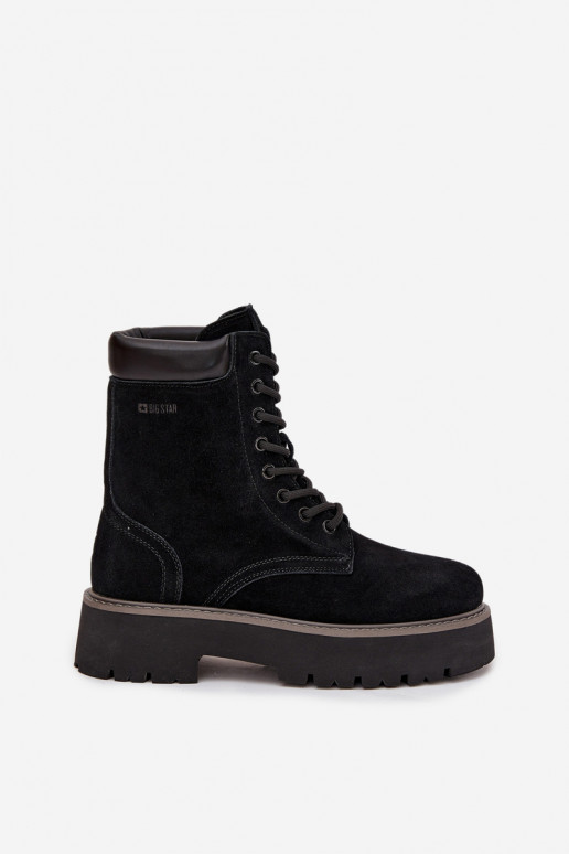 Seemisnahast kingad säärsaapad  nööritavad Big Star SS274791 Must