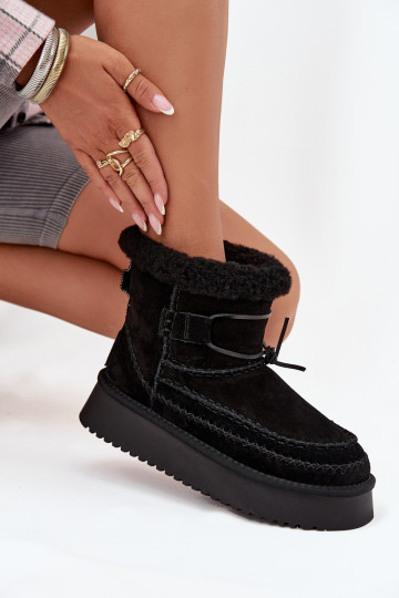 seemisnakhsed nööpidega lumesaapad   Przeszyciami Big Star SS274372 Must