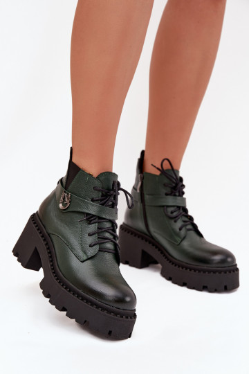 naiste saapad   dekoreeritud kontsaga voodriga Zazoo 60557 khakivärvi