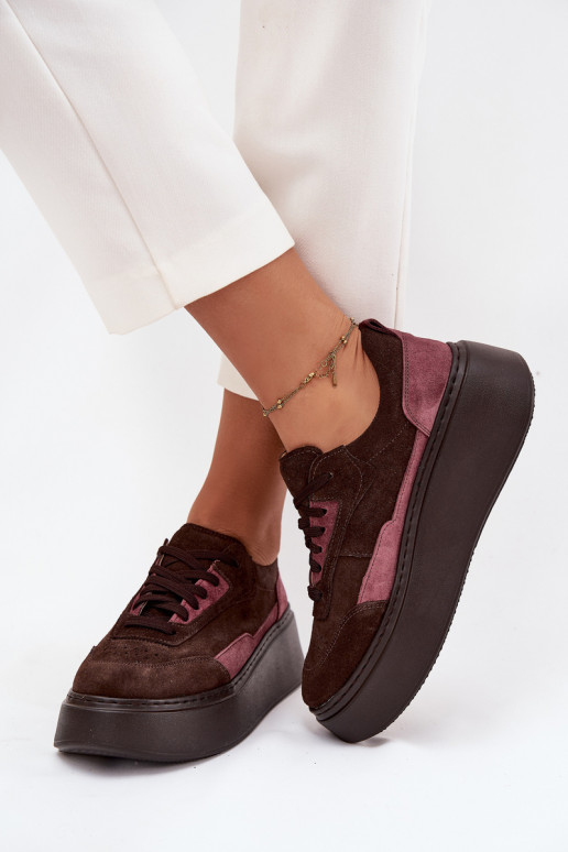 tüüpi jalanõud  Z Naturalnego Zamszu platvormiga Zazoo N1265S3 Czekoladowe  tüüpi jalanõud  Z Naturalnego Zamszu platvormiga Zazoo N1265S3 Czekoladowe