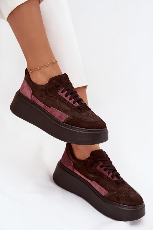 tüüpi jalanõud  Z Naturalnego Zamszu platvormiga Zazoo N1265S3 Czekoladowe  tüüpi jalanõud  Z Naturalnego Zamszu platvormiga Zazoo N1265S3 Czekoladowe