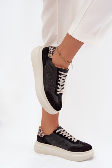 tüüpi jalanõud  platvormiga leopardimustriga Zazoo N1263 Must