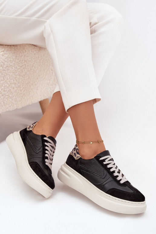 tüüpi jalanõud  platvormiga leopardimustriga Zazoo N1263 Must    tüüpi jalanõud  platvormiga leopardimustriga Zazoo N1263 Must