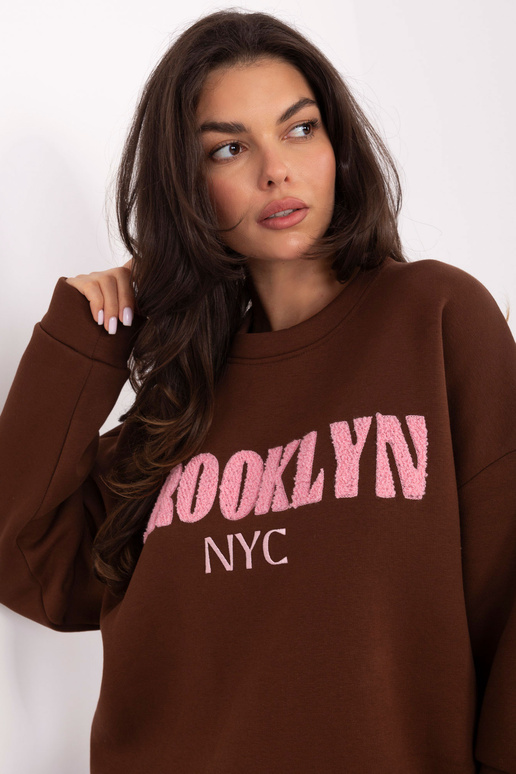 Pruun kapuutsiga kampsun