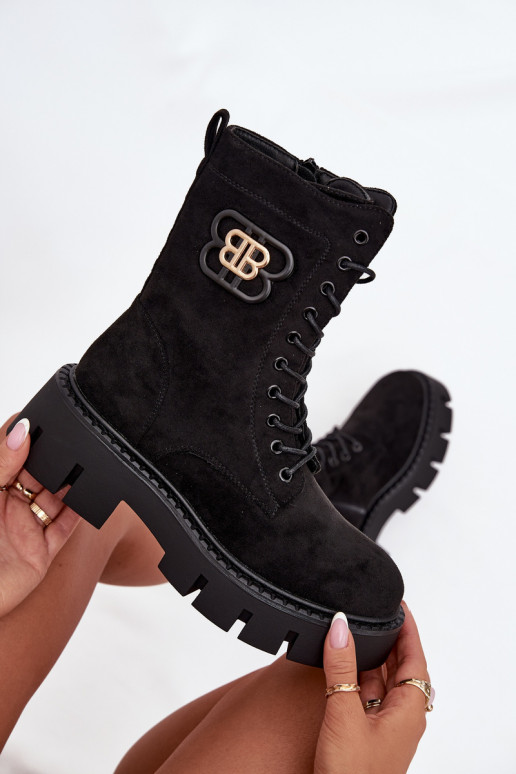 Soojad poolsaapad ja nokerid naistele punase värvi ornamentidega Melisse