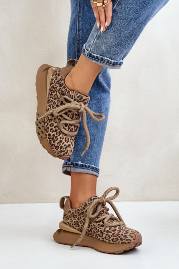 seemisnakhsed  tüüpi jalanõud  platvormiga Z Grubym m leopardimustriga Artiker 55C0135 pruunid värvi