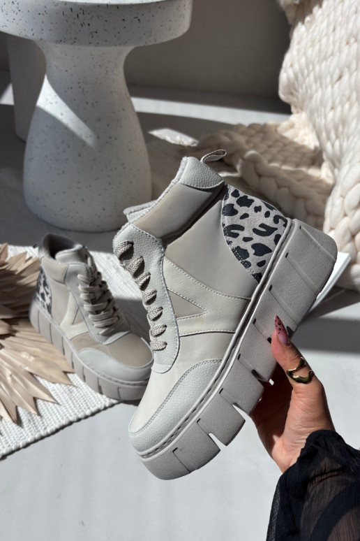 Vinceza 66838 beežid nahksoojad naiste saapad platvormiga