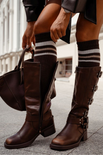 Podkolanówki Prążek Triipudega Czekoladowe