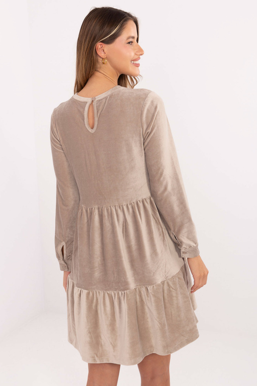 Sukienka-D10040Z30289-ciemny bezowy