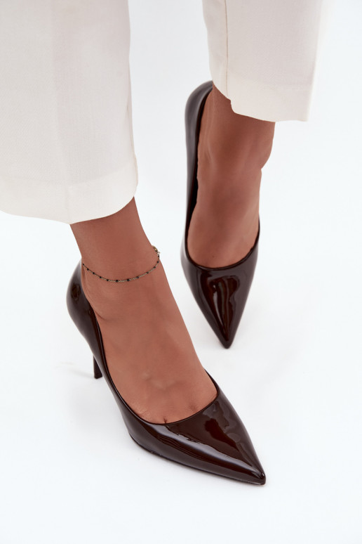 Laque Eko   kõrge kontsaga  Ze Szpiczastymi Noskami Czekoladowe Jadira Laque Eko   kõrge kontsaga  Ze Szpiczastymi Noskami Czekoladowe Jadira