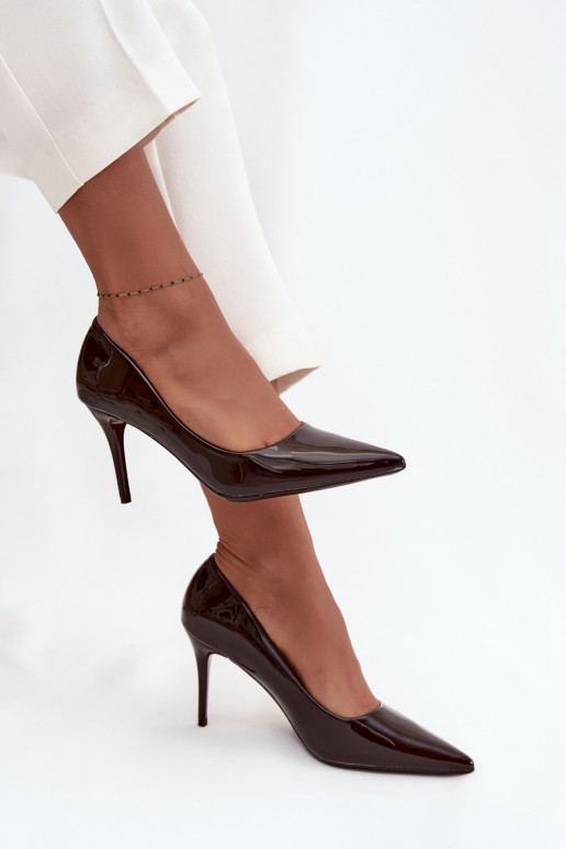 Laque Eko   kõrge kontsaga  Ze Szpiczastymi Noskami Czekoladowe Jadira Laque Eko   kõrge kontsaga  Ze Szpiczastymi Noskami Czekoladowe Jadira