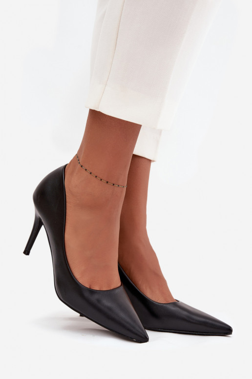 kõrge kontsaga  eko-nahast Must Sivana