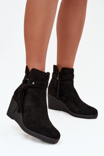 voodriga Naiste poolsaapad  narmastega Must Olivarae