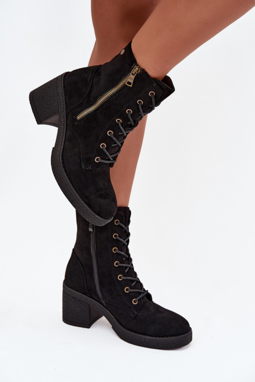 voodriga Naiste poolsaapad  ja tõmblukugaami Must Paressa voodriga Naiste poolsaapad  ja tõmblukugaami Must Paressa