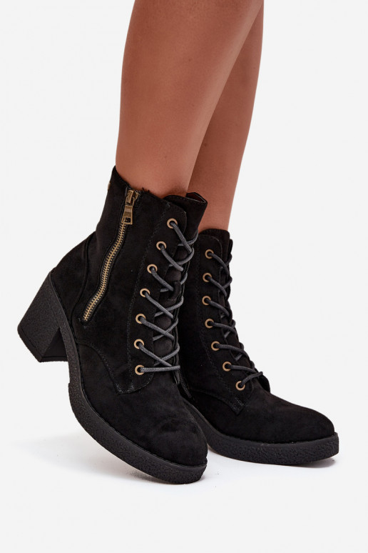 voodriga Naiste poolsaapad  ja tõmblukugaami Must Paressa voodriga Naiste poolsaapad  ja tõmblukugaami Must Paressa