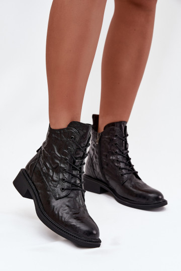 Naiste poolsaapad Z Naturalnej Skóry voodriga Artiker 57C1006 Must