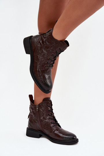 Naiste poolsaapad Z Naturalnej Skóry voodriga Artiker 57C1005 Czekoladowe