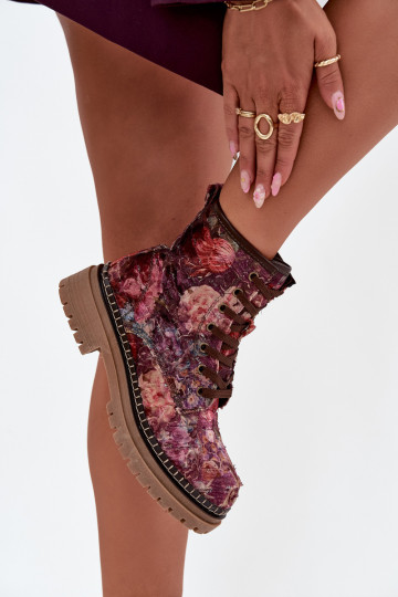 Naiste poolsaapad voodriga Artiker 57C1055 bordoo-värvi