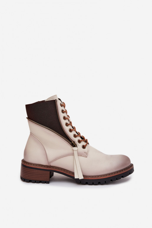 Naiste poolsaapad voodriga  Vinceza 58559 beeži värvi