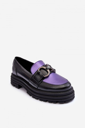 Tugeva tallaga nahast poolsaapad -Violetne värv Elkiza 2