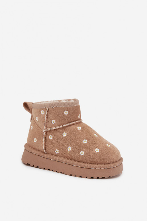 nööpidega lumesaapad Laste jalanõud Ozdobione uszkami beeži värvi Gracina