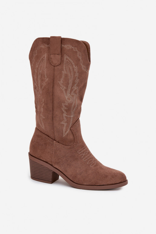 naiste kõrged cowboy-stiilis saapad kontsadega soojendatud Vinceza 16508 beeži värvi naiste kõrged cowboy-stiilis saapad kontsadega soojendatud Vinceza 16508 beeži värvi