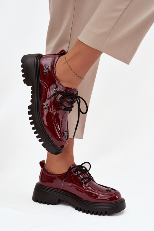 Laque   jalatsid  Z Przypinkami Artiker 57C0336 bordoo-värvi