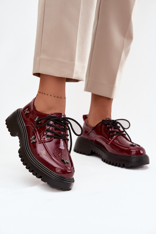 Laque   jalatsid  Z Przypinkami Artiker 57C0336 bordoo-värvi