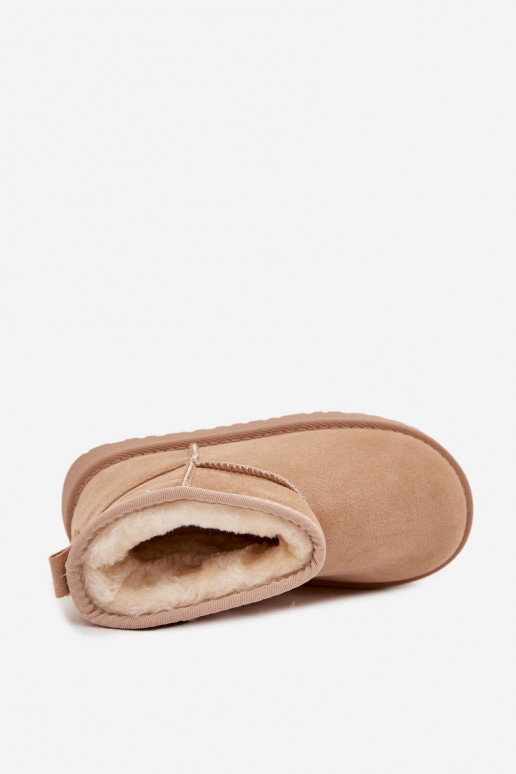 nööpidega lumesaapad Laste jalanõud  voodriga karusnahaga beeži värvi Mireya nööpidega lumesaapad Laste jalanõud  voodriga karusnahaga beeži värvi Mireya