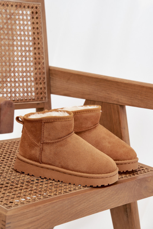 nööpidega lumesaapad Laste jalanõud  voodriga karusnahaga pruunid värvi Mireya nööpidega lumesaapad Laste jalanõud  voodriga karusnahaga pruunid värvi Mireya