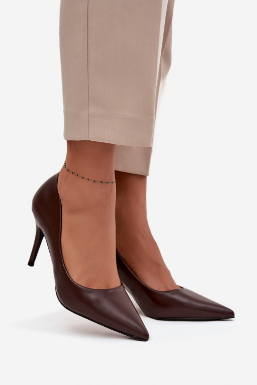 kõrge kontsaga  eko-nahast Czekoladowe Sivana kõrge kontsaga  eko-nahast Czekoladowe Sivana