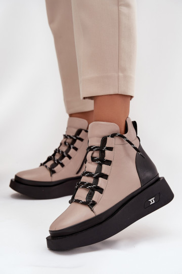 naiste saapad  platvormiga voodriga Artiker 55C0884 beeži värvi 2