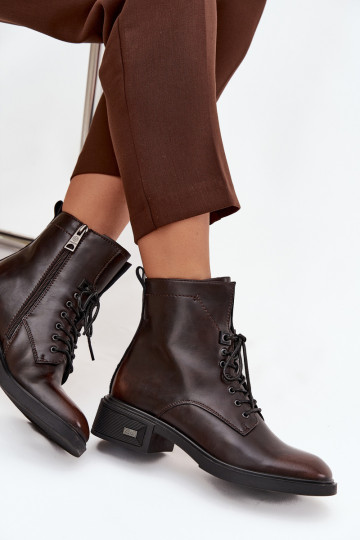 Naiste poolsaapad Z Naturalnej Skóry  voodriga Vinceza 39955 Czekoladowe