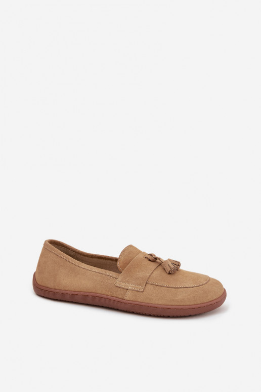 Seemisnahast mokassiinid Typu Barefoot Zazoo 322 beeži värvi   Seemisnahast mokassiinid Typu Barefoot Zazoo 322 beeži värvi