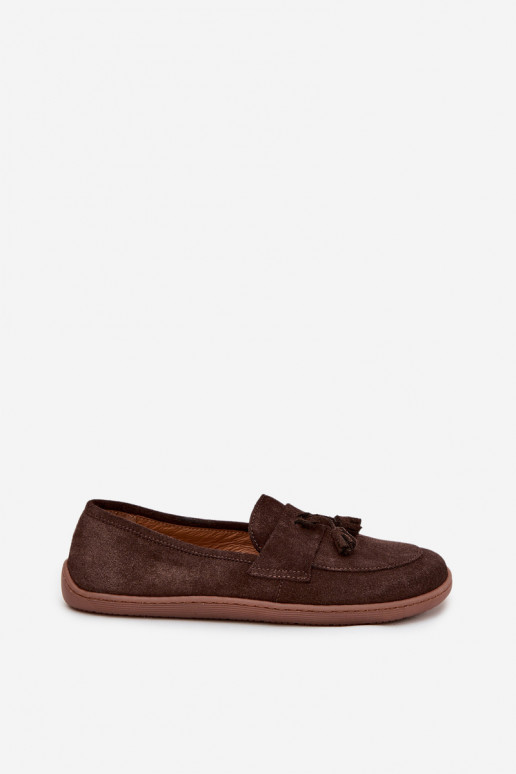 Seemisnahast mokassiinid Typu Barefoot Zazoo 322 Czekoladowe   Seemisnahast mokassiinid Typu Barefoot Zazoo 322 Czekoladowe
