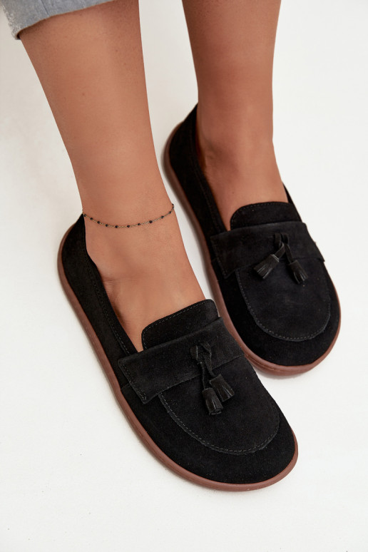 Seemisnahast mokassiinid Typu Barefoot Zazoo 322 Must   Seemisnahast mokassiinid Typu Barefoot Zazoo 322 Must