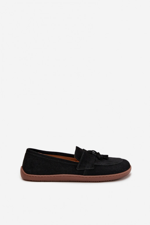 Seemisnahast mokassiinid Typu Barefoot Zazoo 322 Must   Seemisnahast mokassiinid Typu Barefoot Zazoo 322 Must