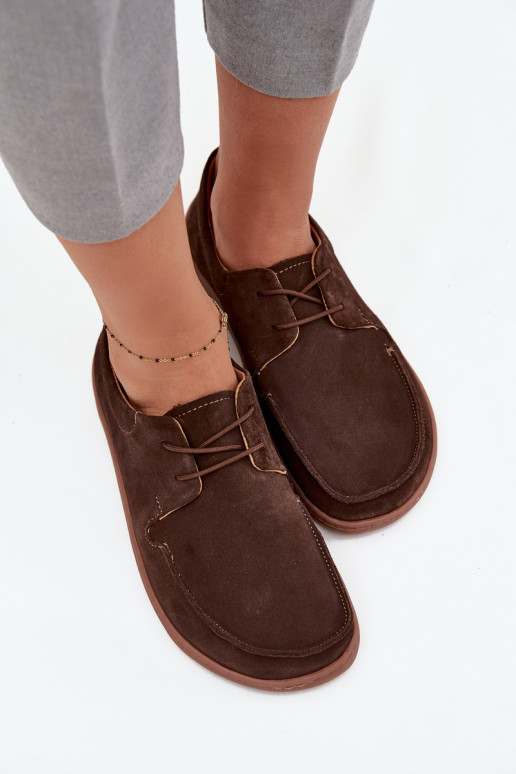 jalatsid  Typu Barefoot Z Naturalnego Zamszu Zazoo 327 Czekoladowe