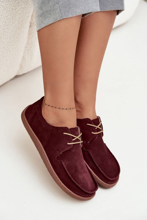 jalatsid  Typu Barefoot Z Naturalnego Zamszu Zazoo 327 bordoo-värvi