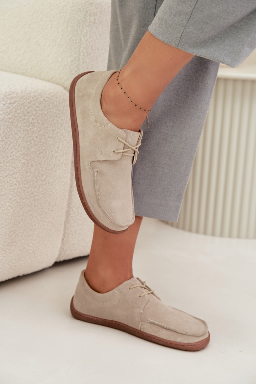 jalatsid  Typu Barefoot Z Naturalnego Zamszu Zazoo 327 Elevandiluu värvi