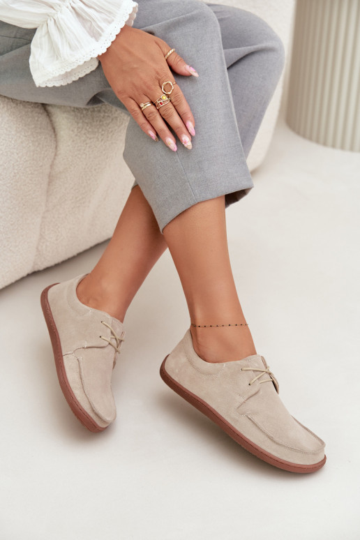 jalatsid  Typu Barefoot Z Naturalnego Zamszu Zazoo 327 Elevandiluu värvi