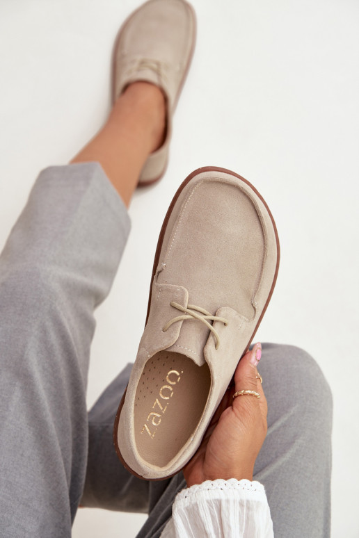 jalatsid  Typu Barefoot Z Naturalnego Zamszu Zazoo 327 Elevandiluu värvi