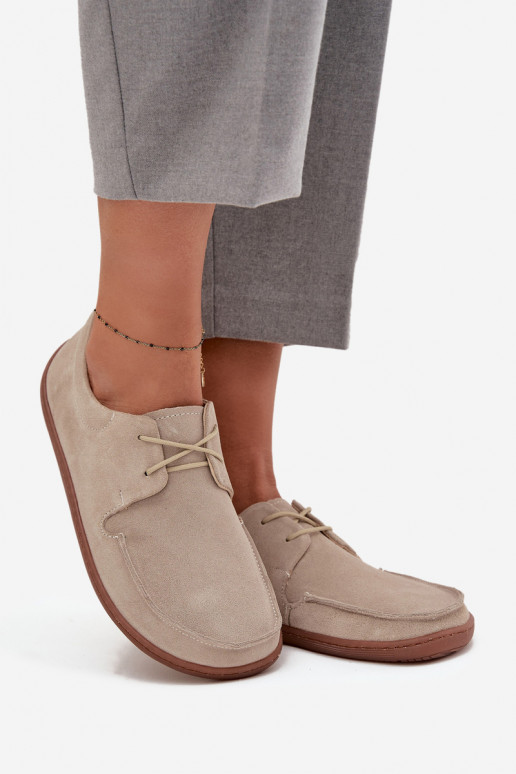jalatsid  Typu Barefoot Z Naturalnego Zamszu Zazoo 327 Elevandiluu värvi