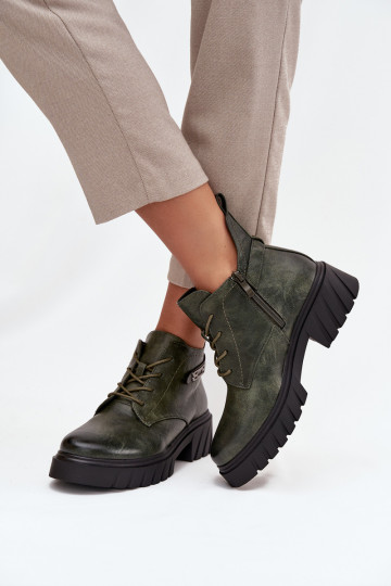 voodriga Naiste poolsaapad  dekoreeritud kontsaga khakivärvi Therisse