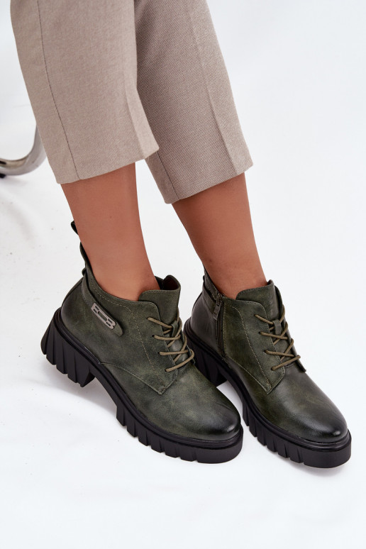  voodriga Naiste poolsaapad  dekoreeritud kontsaga khakivärvi Therisse