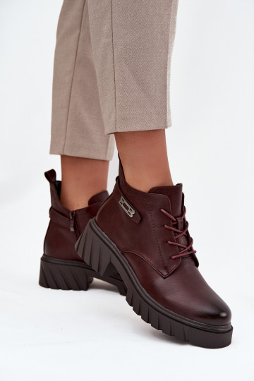 voodriga Naiste poolsaapad  dekoreeritud kontsaga bordoo-värvi Therisse 2